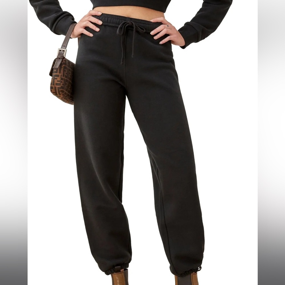 Reformation Jeans Black Sweatpants with drawstring